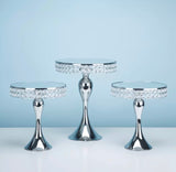 Tall Silver Diamond Dessert Stand