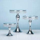 Medium Silver Diamond Dessert Stand