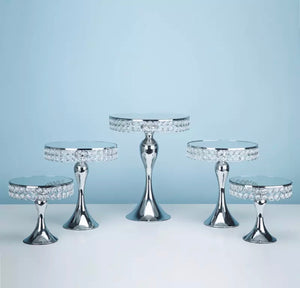 All 5 Silver Diamond Dessert Stands