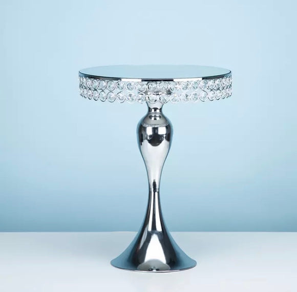 Tall Silver Diamond Dessert Stand