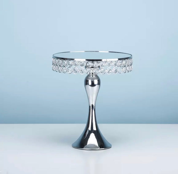 Medium Silver Diamond Dessert Stand