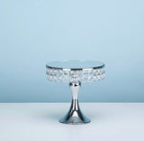 Short Silver Diamond Dessert Stand