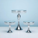 Short Silver Diamond Dessert Stand