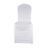 Set of 25 White Ruched Spandex Chair Covers